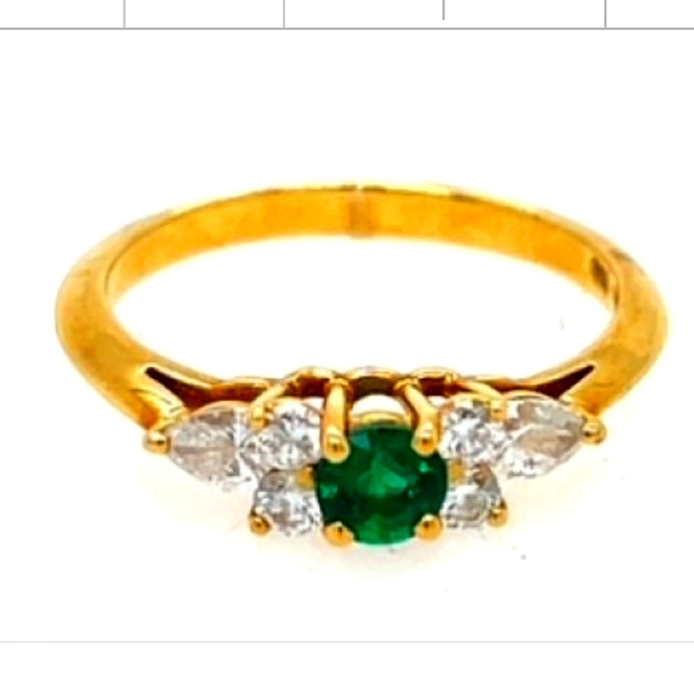 SOLD ON MEMO 18K Tiffany&Co. Stunning Emerald Diamond Exquisite Engagement Ring - Picture 5 of 7